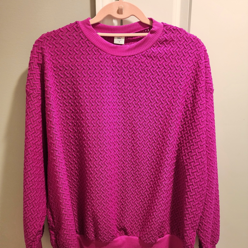 Vibrant Fuchsia Crew Neck Sweater
